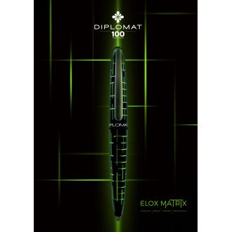 Pluma Diplomat Elox Matrix Black/Green (plumín acero)